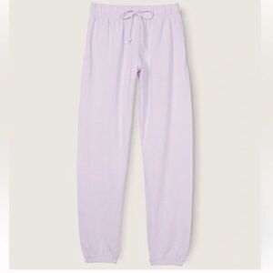 NWOT Victorias Secret Pink Lightweight Cotton Joggers Light Purple Sz M